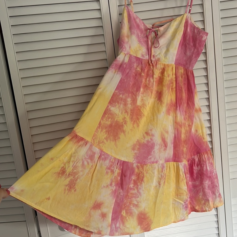 Boho Sunset Tie Dye Dress Small